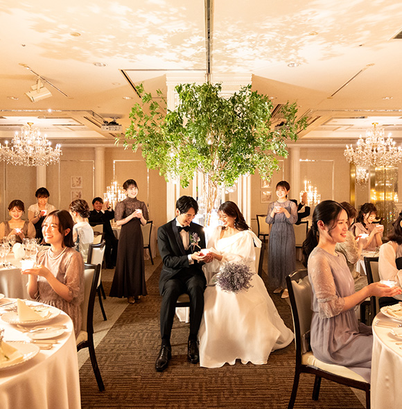 ウエディングの披露宴会場マーガレット風景