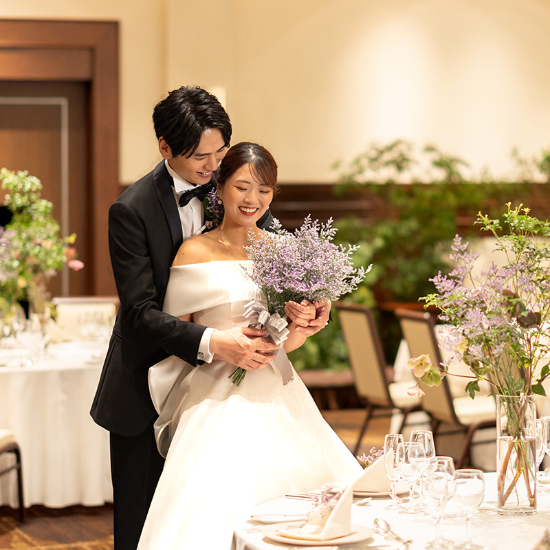 ウエディングの披露宴会場オリエンタル風景