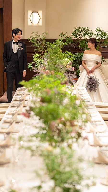 ウエディングの披露宴会場オリエンタル風景