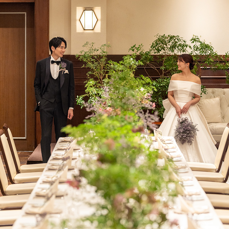 ウエディングの披露宴会場オリエンタル風景