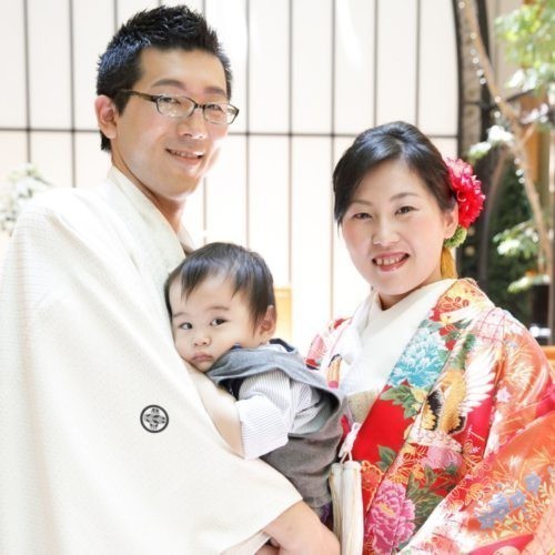 和装人前式で折鶴シャワー♪お子様も一緒で幸せいっぱい！