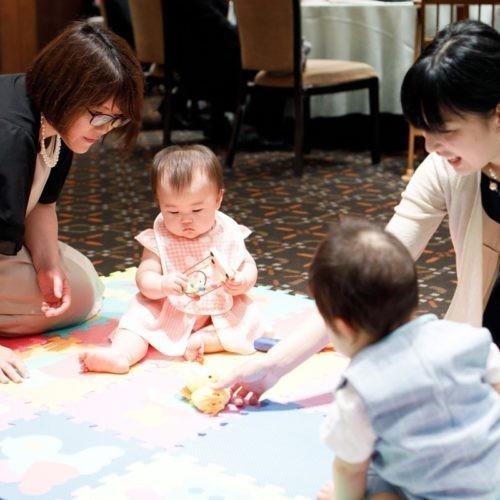 和装人前式で折鶴シャワー♪お子様も一緒で幸せいっぱい！